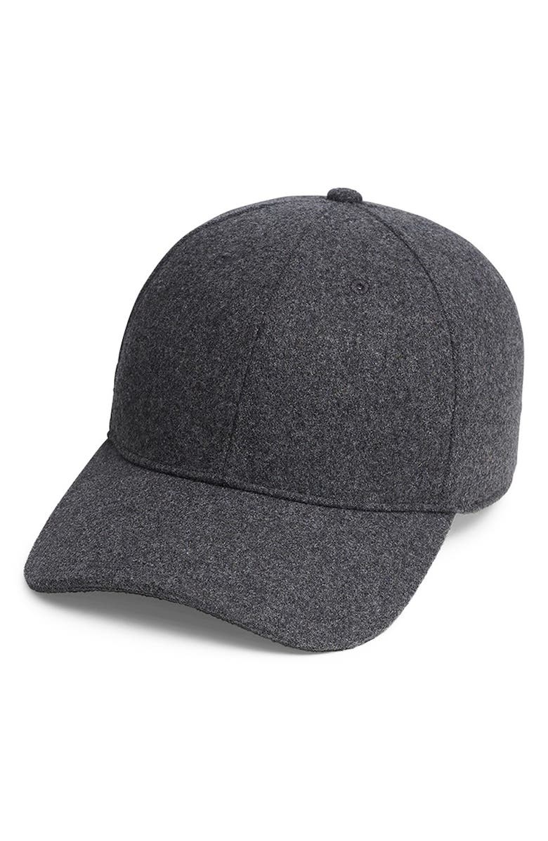 rag & bone Miles Wool Blend Baseball Cap, Main, color, Grey Wool