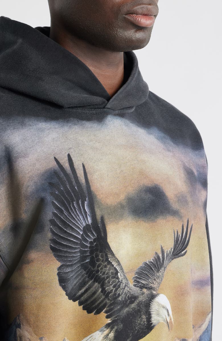 Represent Chrome Flight Graphic Hoodie, Alternate, color, Stained Black