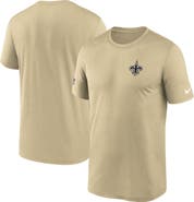 Nike Men's Nike Gold New Orleans Saints Sideline Alt Pack Small Logo Legend Performance T-Shirt
