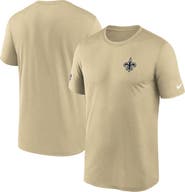 Nike Men's Nike Gold New Orleans Saints Sideline Alt Pack Small Logo Legend Performance T-Shirt