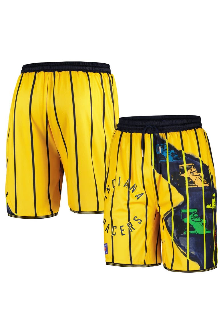 Unisex NBA & KidSuper Studios by Fanatics Gold Indiana Pacers Hometown Shorts, Main, color, Yellow