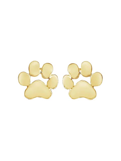 GoldenPaw Paw Print Stud Earrings for Pet Lovers