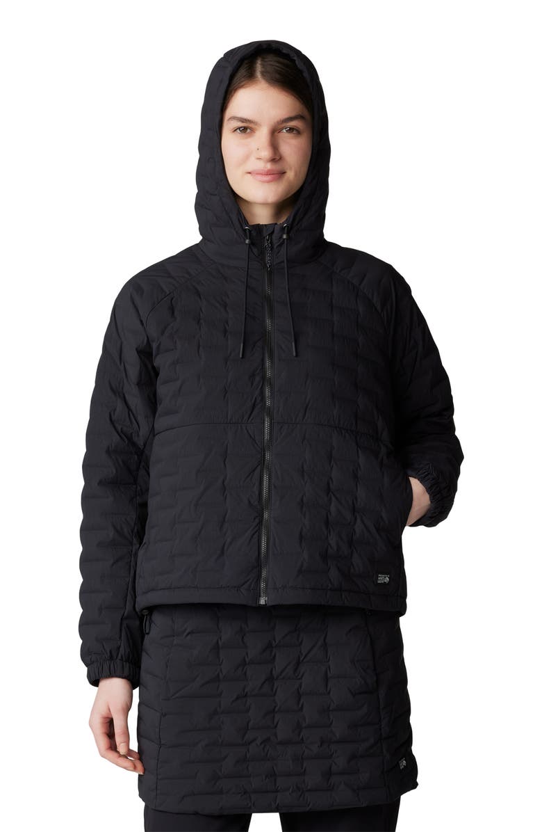 Mountain Hardwear Stretchdown Lightweight Zip Hoodie, Alternate, color, Black