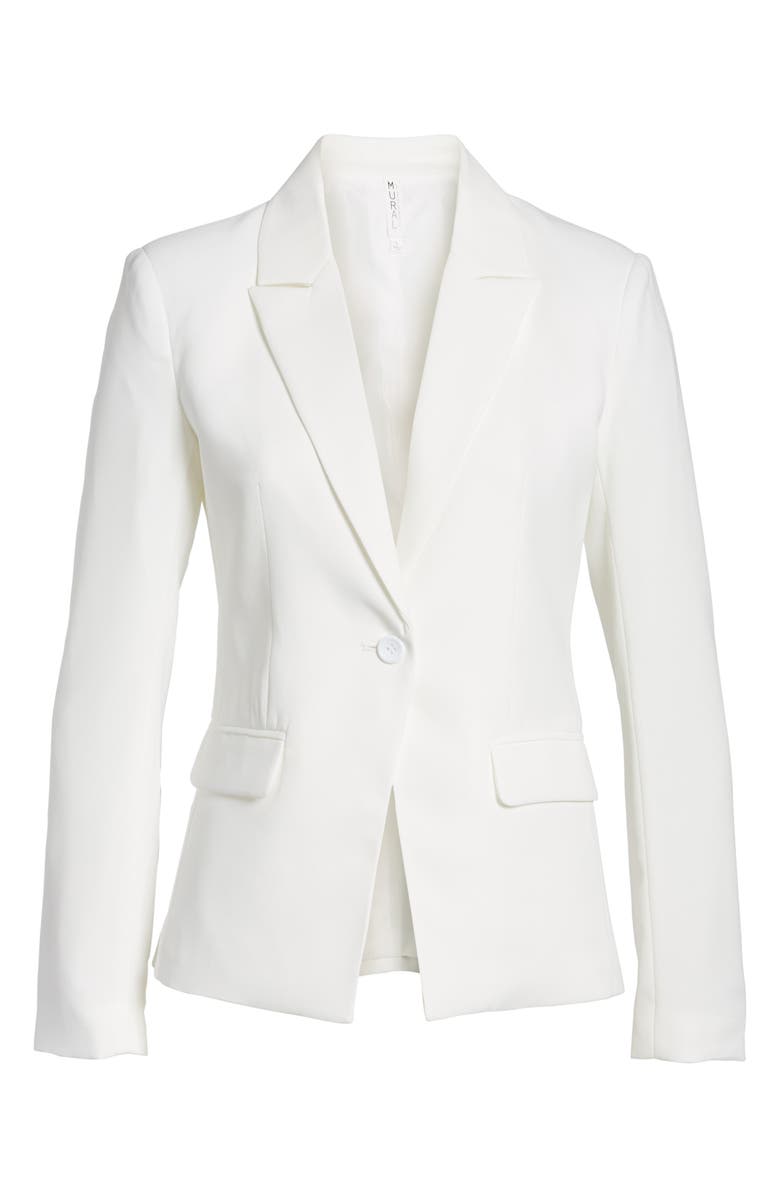 Mural Structured Blazer, Alternate, color, White