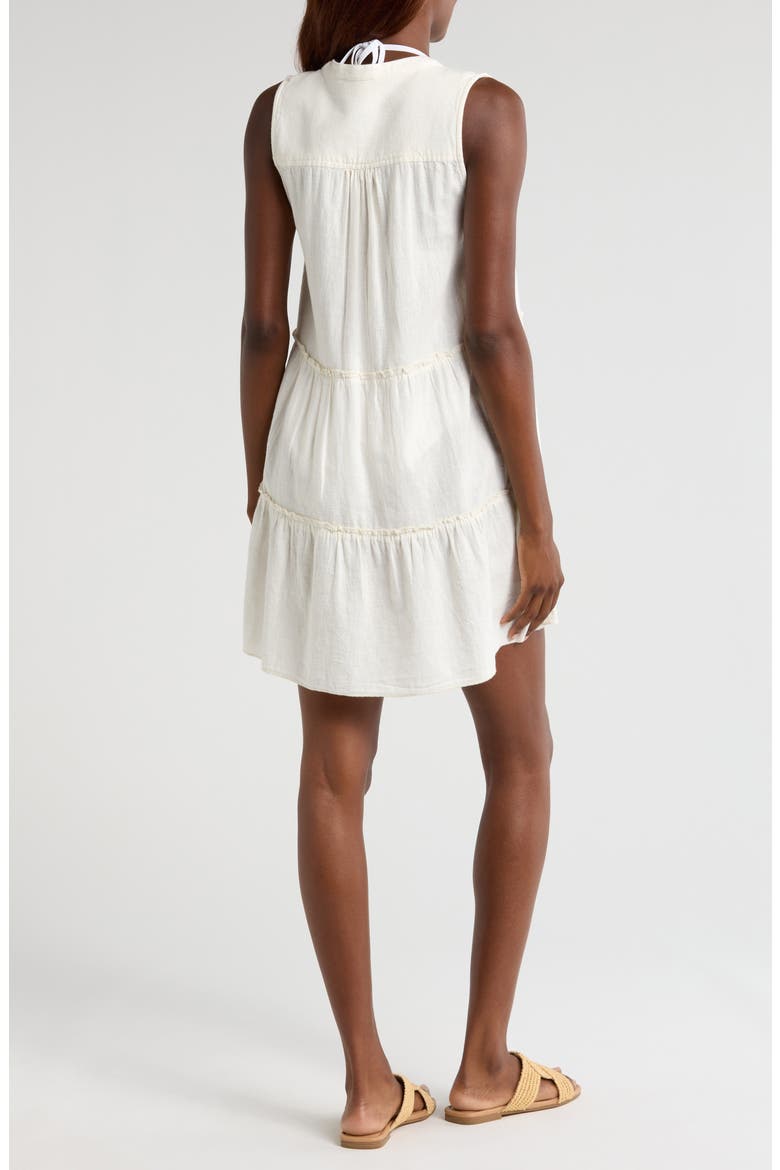 Tiered Cotton Blend Cover-Up Dress, Alternate, color, WHITE