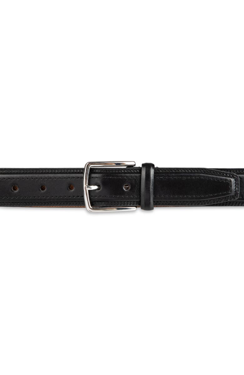 Cole Haan Stitched Leather Belt, Alternate, color, Black