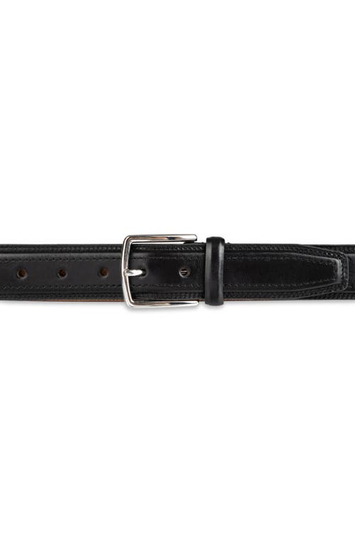 Cole Haan Stitched Leather Belt In Black