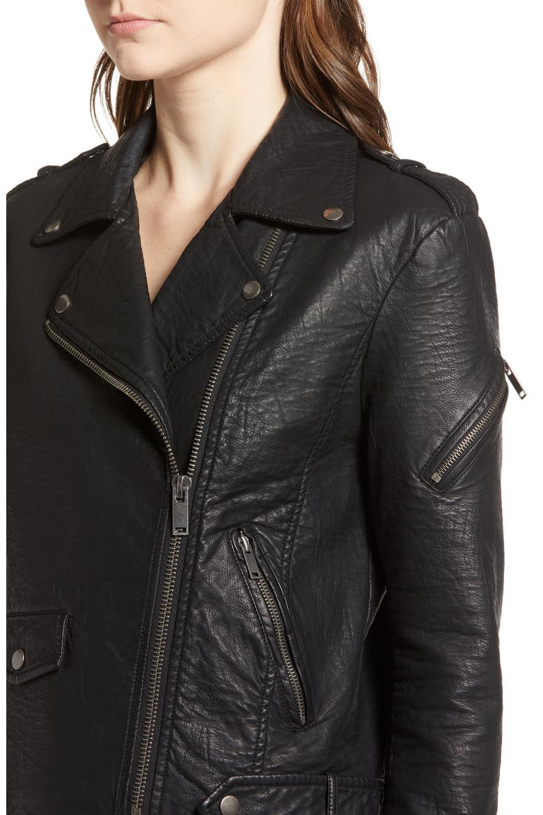 Camaro Faux Leather Jacket, Alternate, color, BLACK