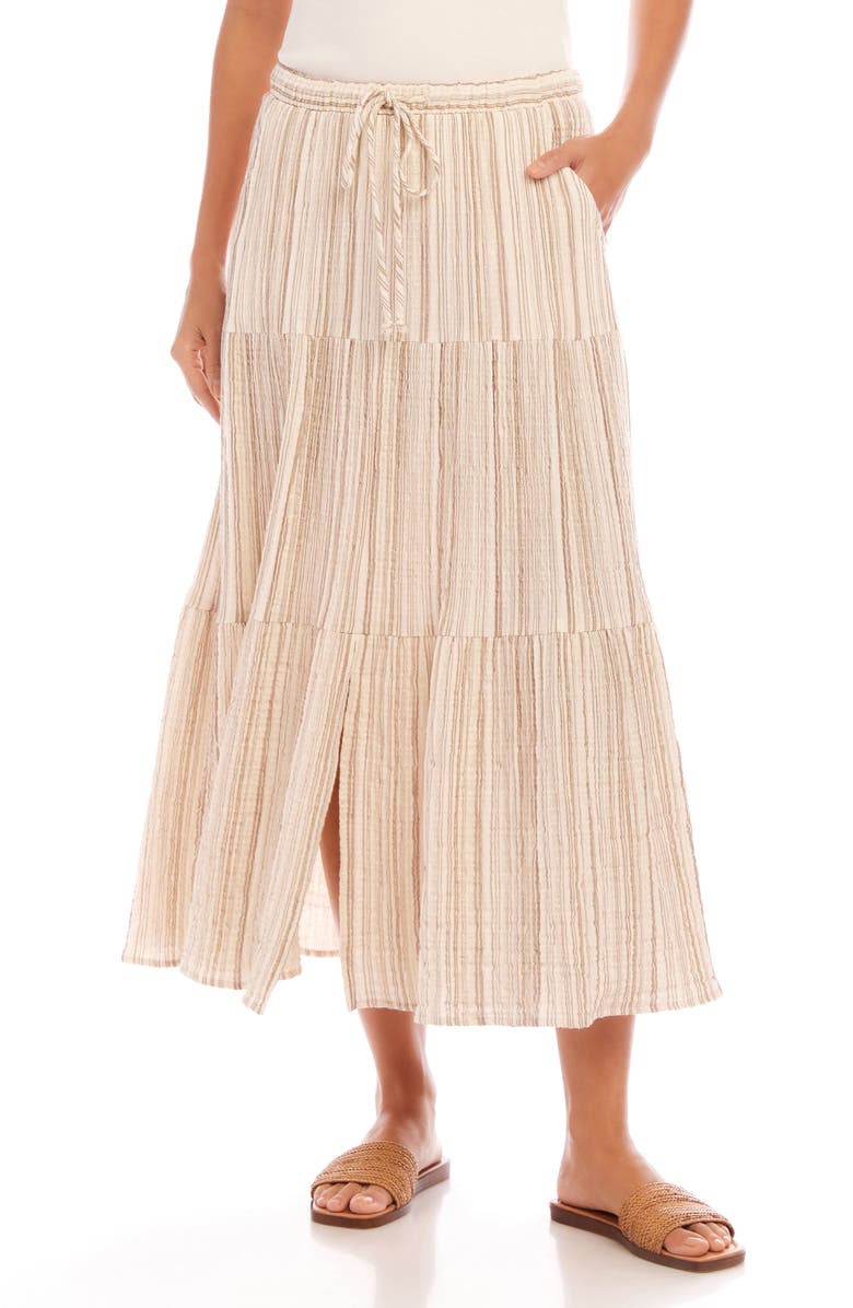 Karen Kane Stripe Textured Midi Skirt, Main, color, 