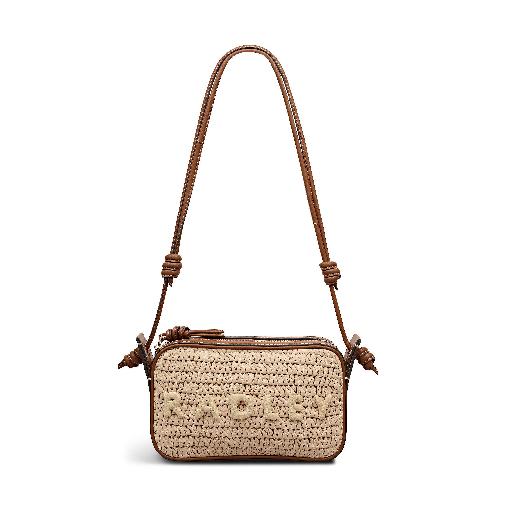 Radley The Camden - Raffia Small Ziptop Shoulder Bag, Main, color, Natural