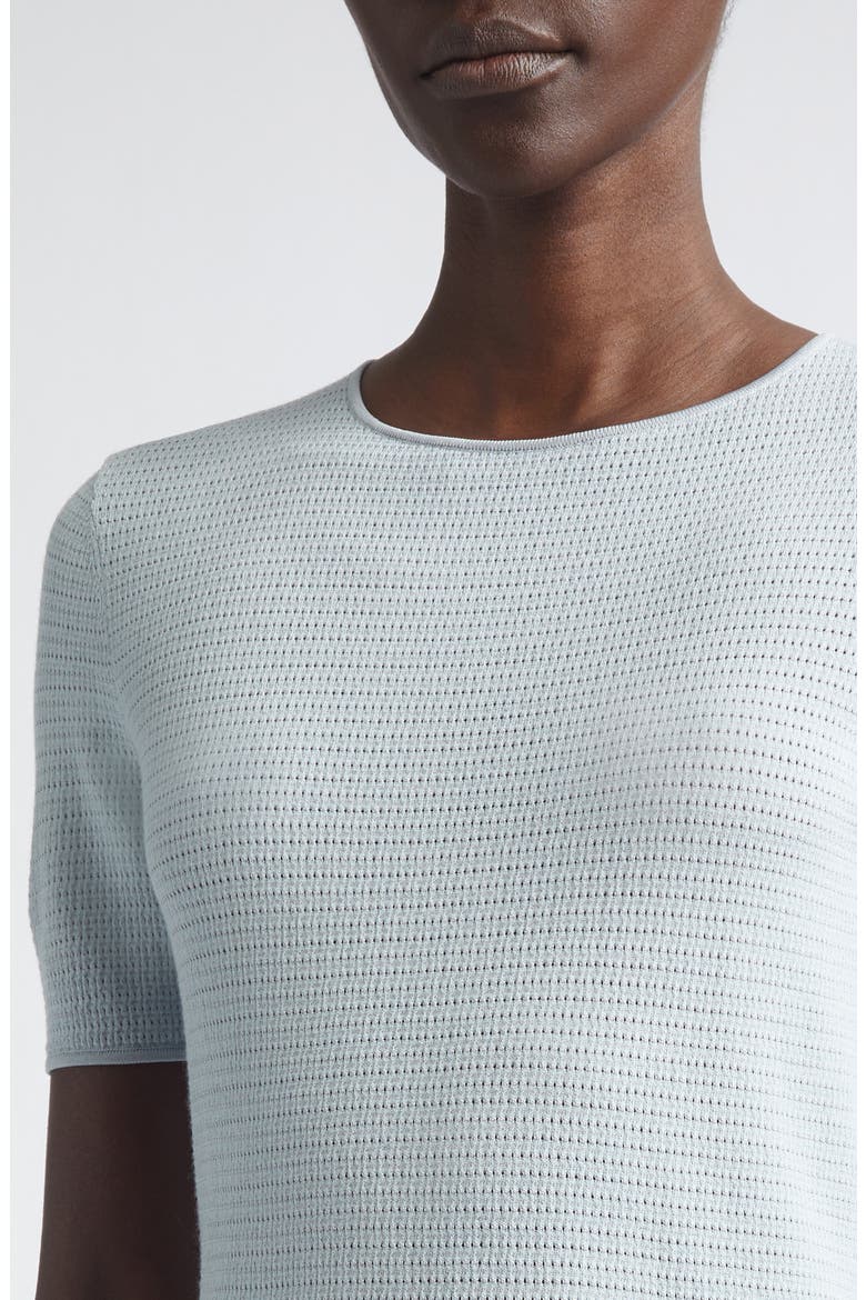 Textured Stitch Short Sleeve Sweater, Alternate, color, VENETIAN SKY
