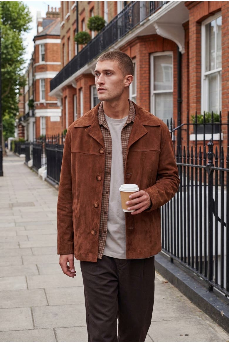 Charlie Suede Jacket, Alternate, color, Chestnut
