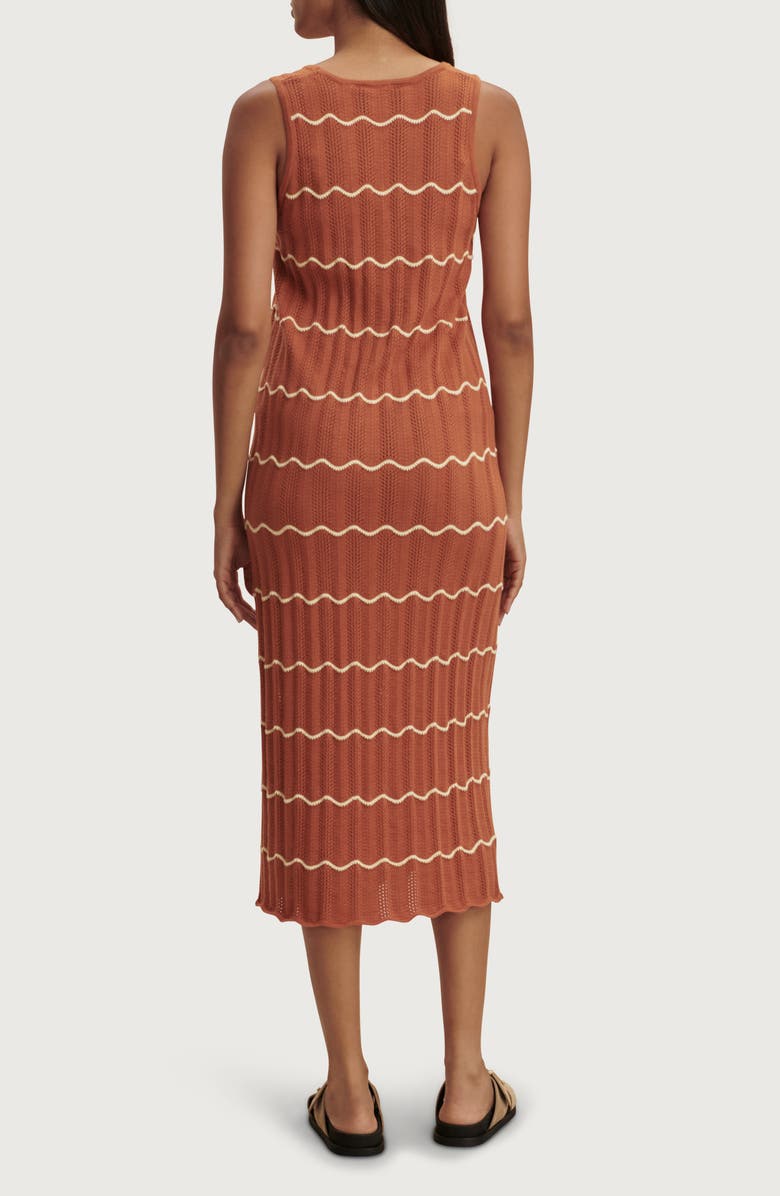 Varley Yuna Scallop Knit Dress, Alternate, color, Caramel Clay / Anise Flower