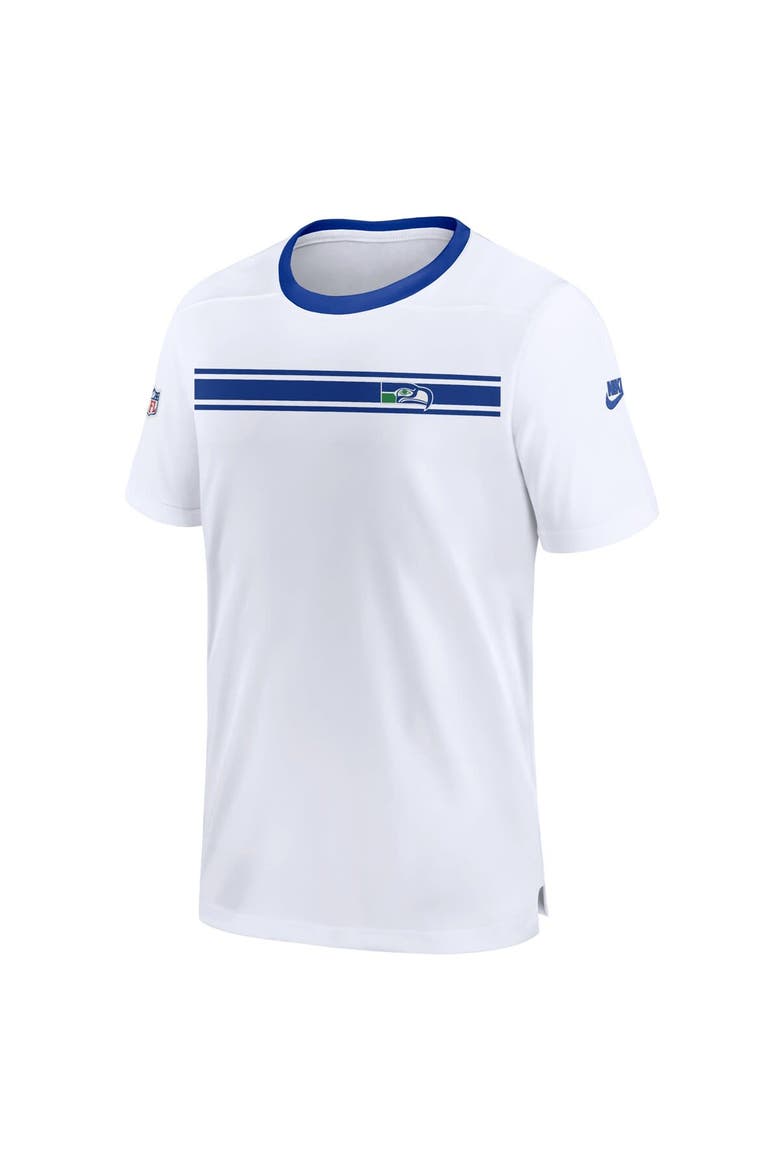Men's Nike White Seattle Seahawks Throwback Sideline Coaches Performance T-Shirt, Alternate, color, White