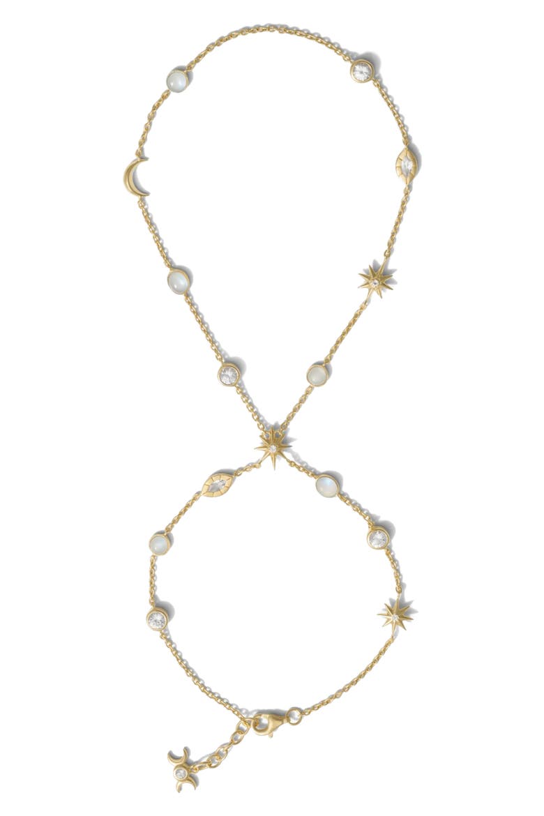 Midnight Reflection Hand Chain, Main, color, 14K GOLD VERMEIL