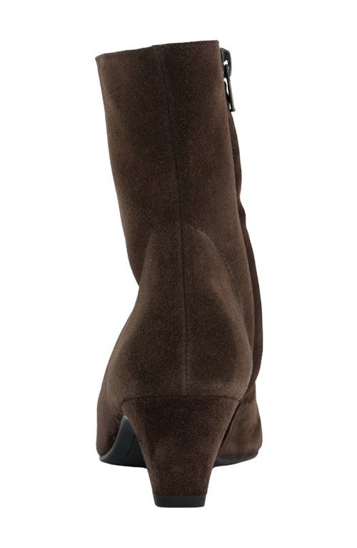Paul Green Ciara Pointed Toe Kitten Heel Bootie In Brown