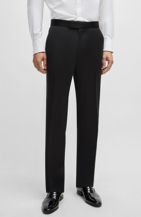 Genius Pleated Wool Tuxedo Pants