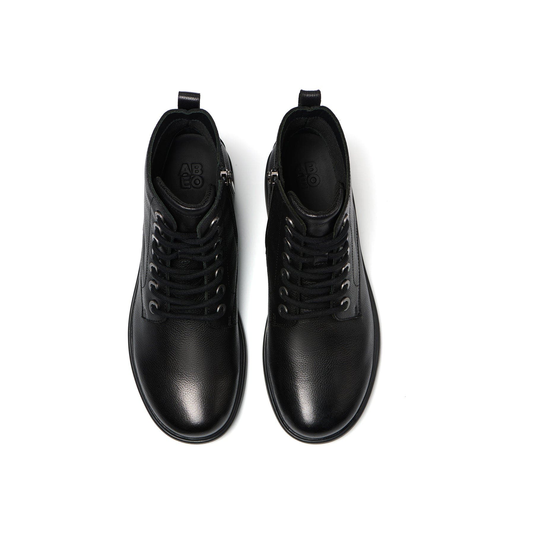 ABEO Compass Lace Boots, Alternate, color, Black Leather