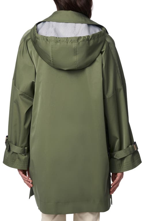 Bernardo Oversize Hooded Trench Coat In Olivine