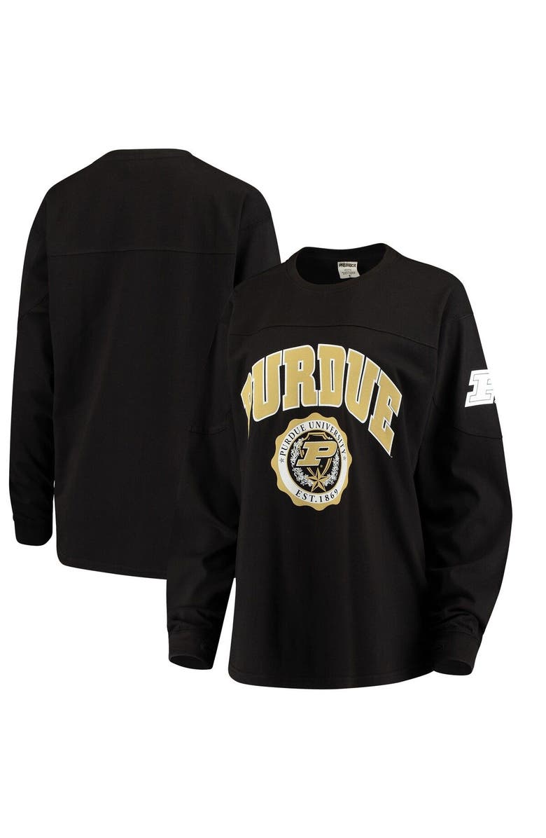 PRESSBOX Women's Black Purdue Boilermakers Edith Long Sleeve T-Shirt, Alternate, color, 