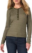 Liverpool Los Angeles Stripe Knit Henley Shirt