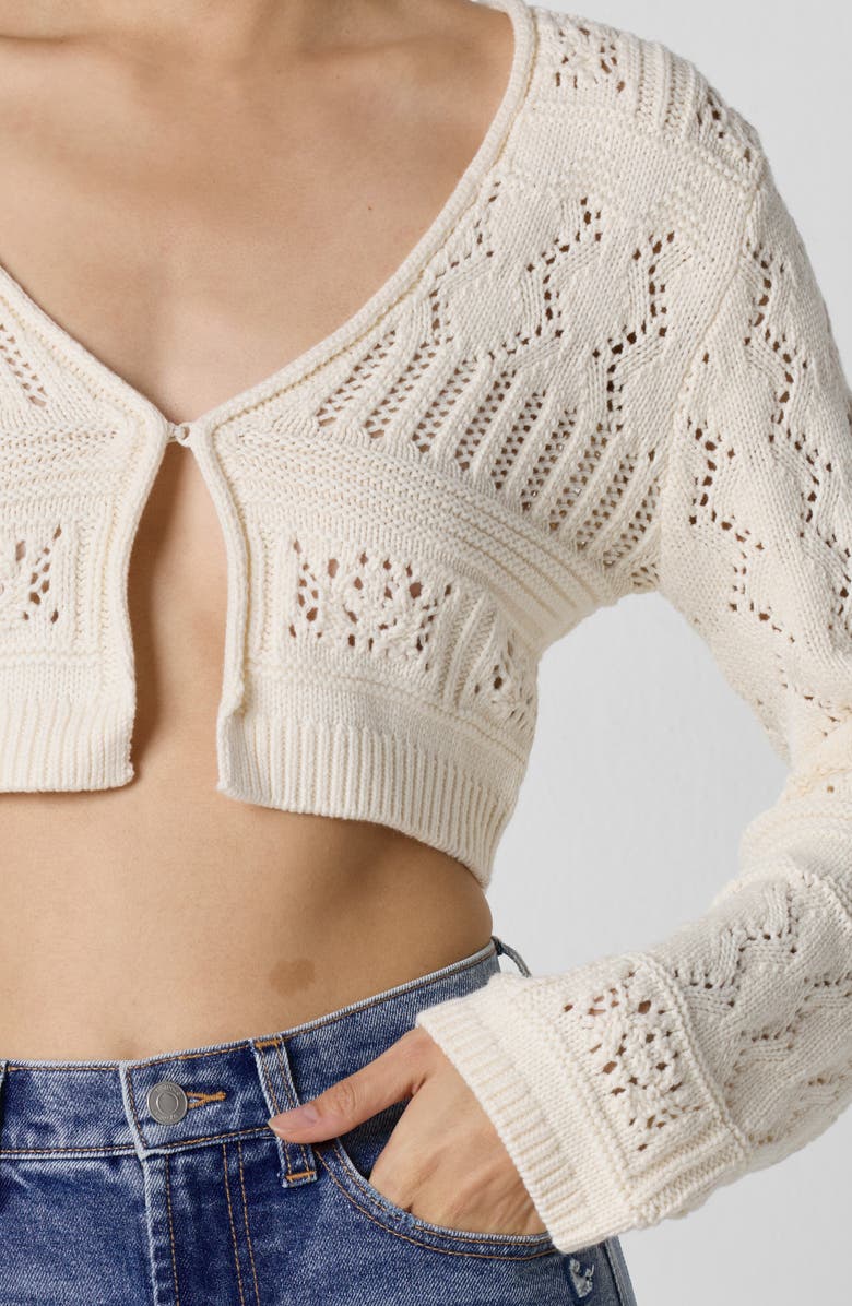 Florence by Mills Stars Hollow Open Stitch Crop Cardigan, Alternate, color, Jet Stream