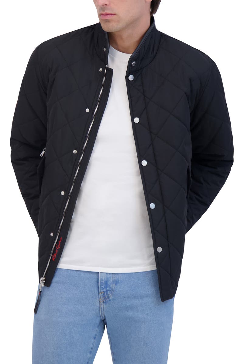 Robert Graham Water Repellent Quilted Jacket, Alternate, color, Black