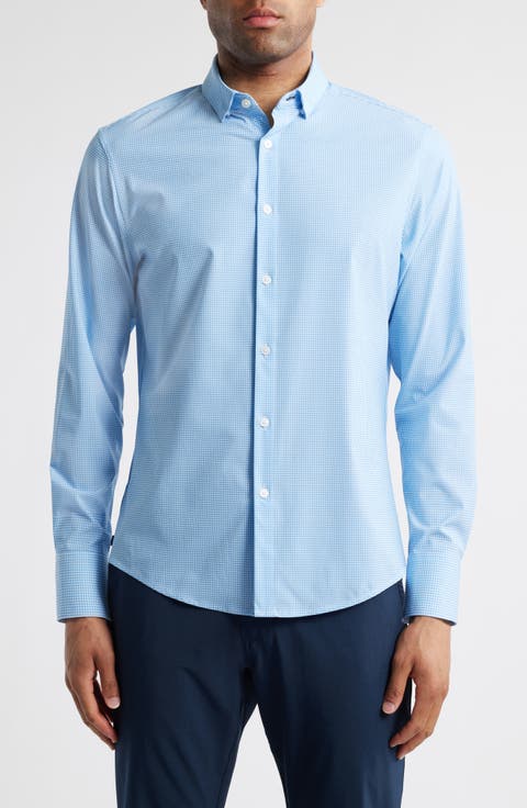 Leeward Trim Fit No Tuck Microdot Button-Up Shirt