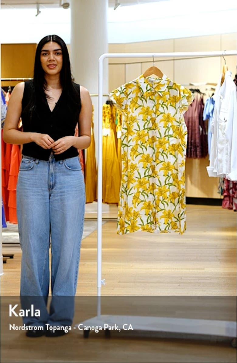 Jem Floral Flutter Sleeve Mini Shirtdress, sales video thumbnail