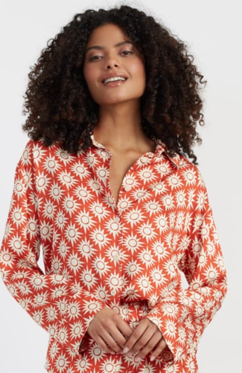 Chinti & Parker Paradise Pyjama Top In Terracotta