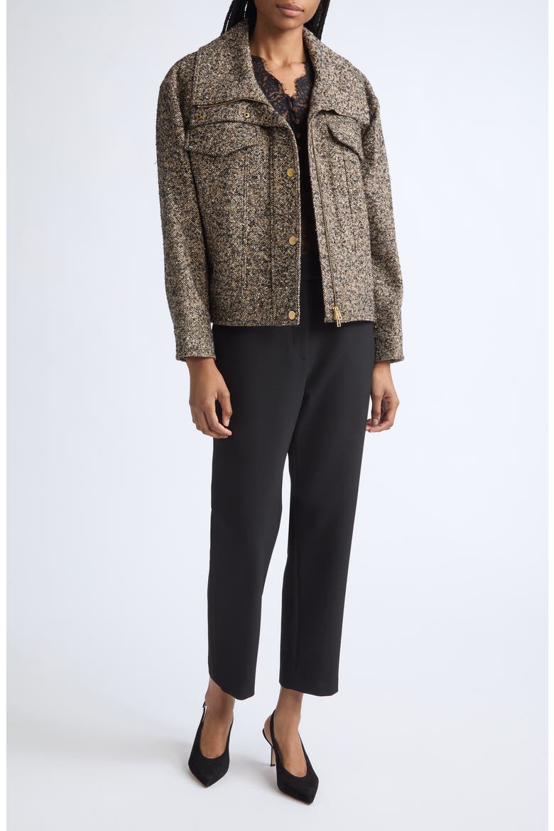 Silversmith Virgin Wool Tweed Jacket, Alternate, color, BLACK MELANGE