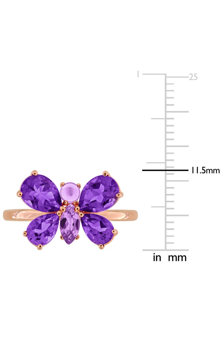 Amethyst Butterfly Ring Rose-Plated, Alternate, color, Amethyst