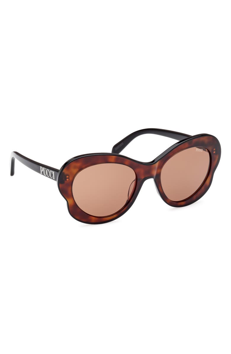 Emilio Pucci 54mm Round Sunglasses, Alternate, color, Havana / Brown