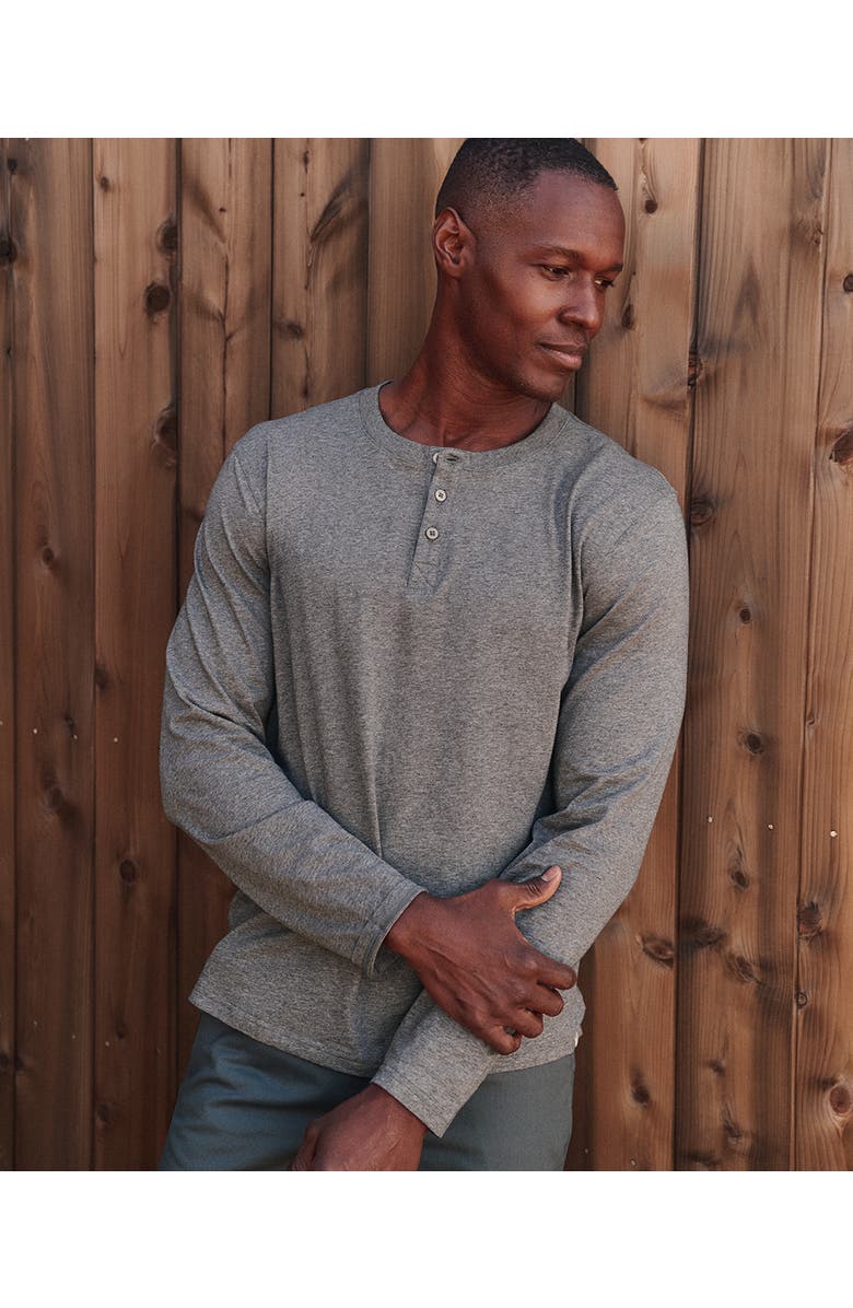 Pact Organic Cotton Softspun Long Sleeve Henley, Alternate, color, Medium Grey Heather