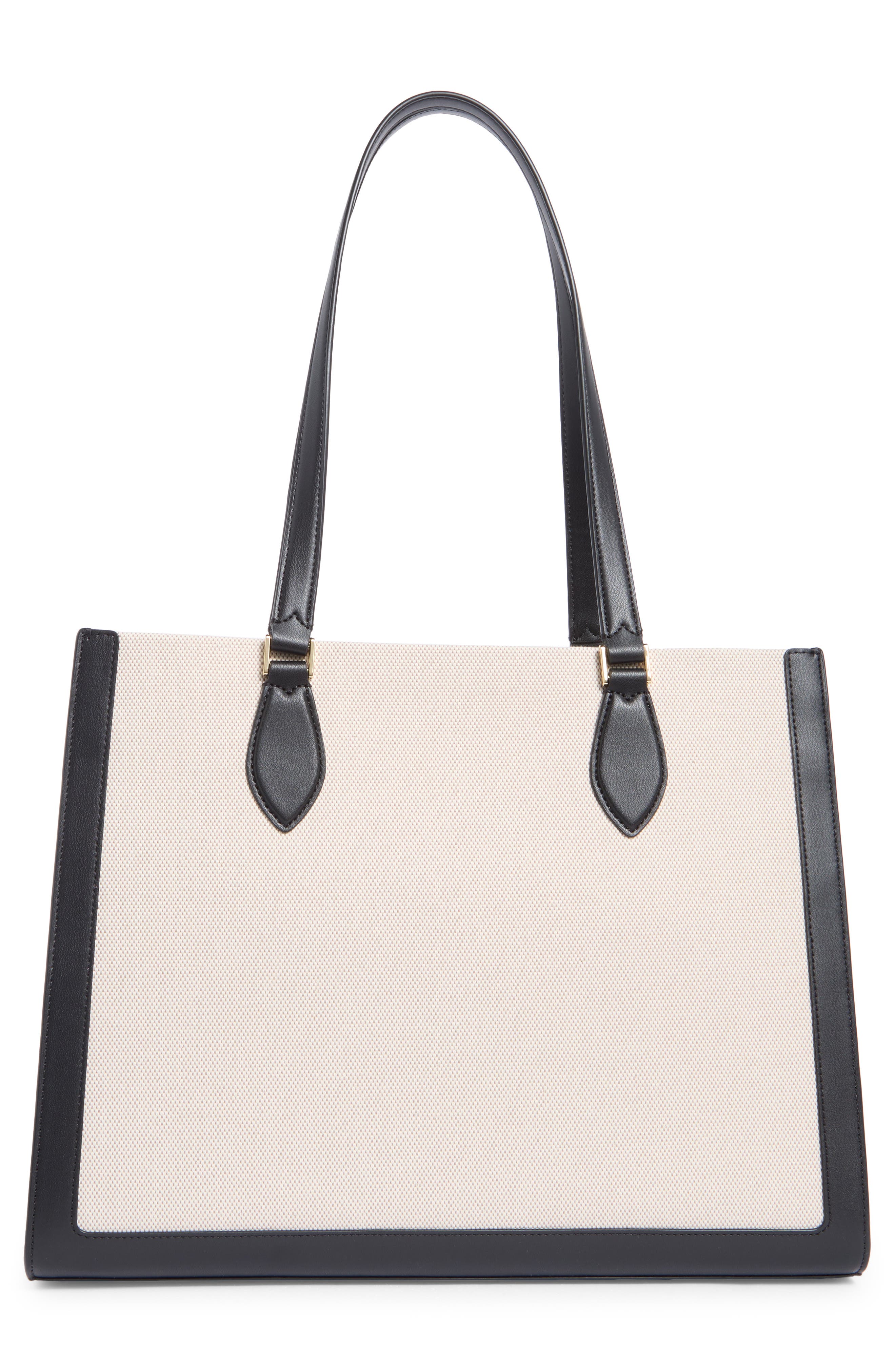 Kate Spade New York ellie large canvas tote bag, Alternate, color, Black Multi