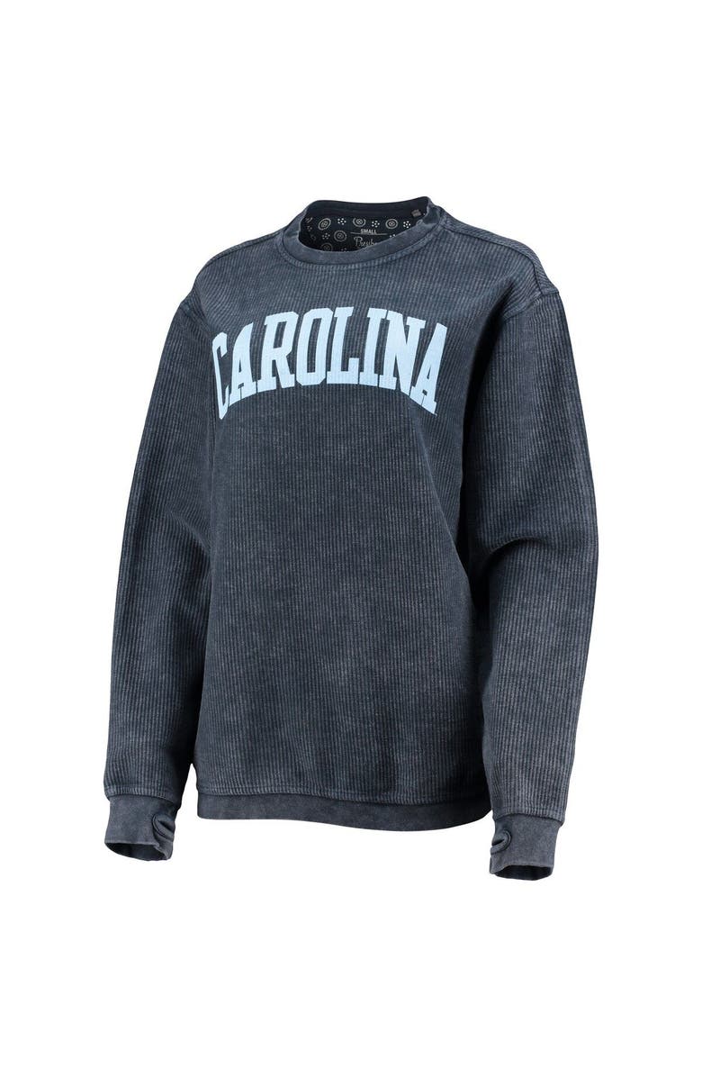 PRESSBOX Women's Pressbox Navy North Carolina Tar Heels Comfy Cord Vintage Wash Basic Arch Pullover Sweatshirt, Alternate, color, Navy