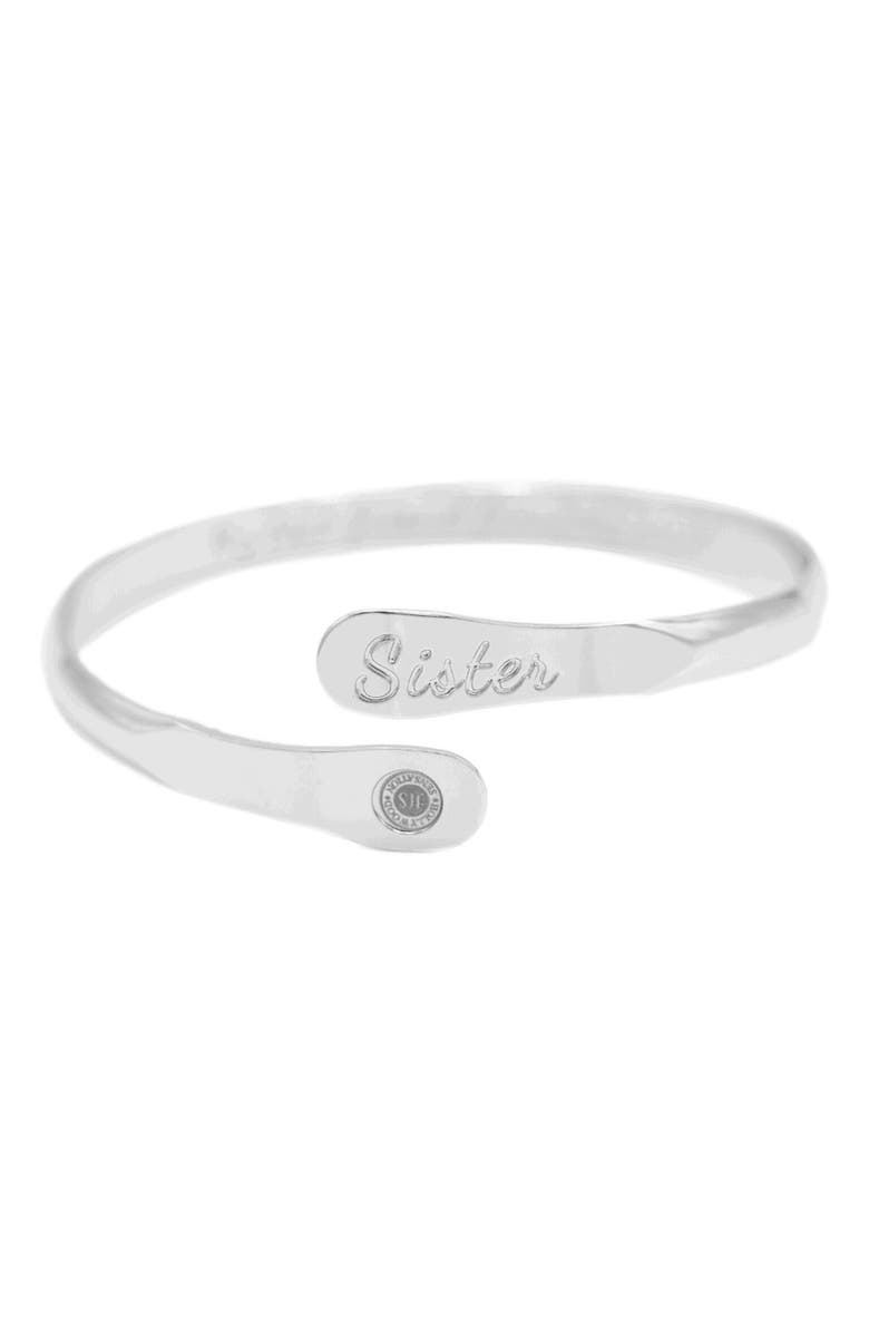 Hollywood Sensation Sister Bracelets Engraved My best friend from the start, Alternate, color, Silver
