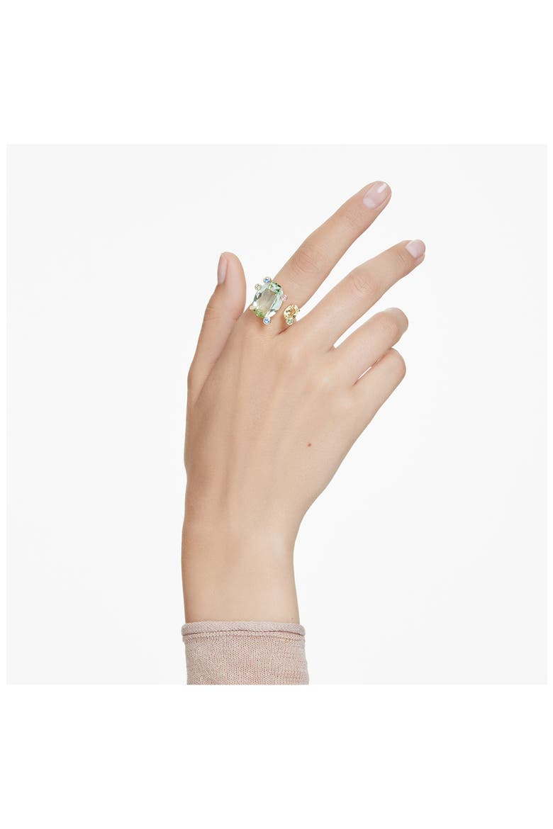Gema Crystal Open Band Ring, Alternate, color, GREEN