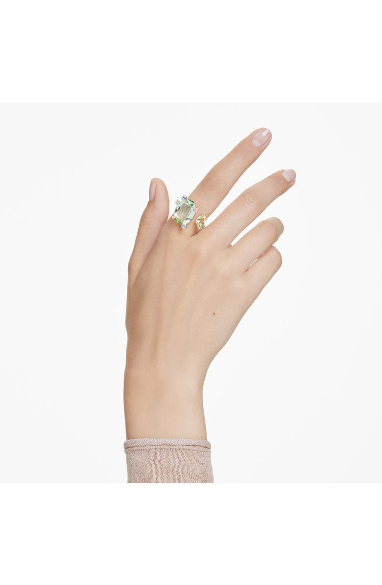 Swarovski Gema Crystal Open Band Ring, Alternate, color, Green
