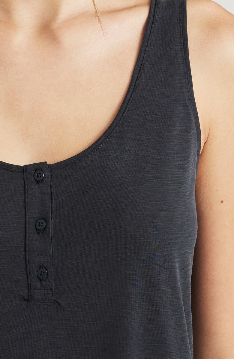 Mavi Jeans Henley Tank, Alternate, color, Black