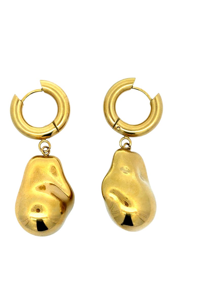 Gemini Jewelry Gold Nugget Drop Earrings, Main, color, Yellow