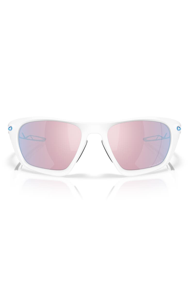Oakley Lateralis 60mm Prizm<sup>™</sup> Polarized Rectangular Sunglasses, Alternate, color, White