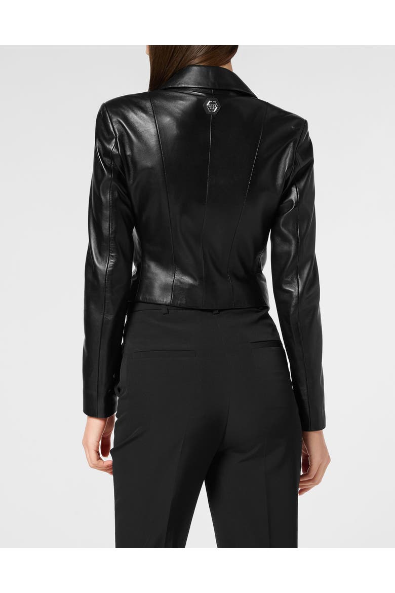 Vintage Leather Blazer Ls Flame Women, Alternate, color, black