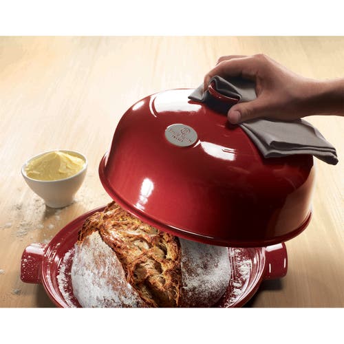 Emile Henry Flame Bread Cloche In Burgundy