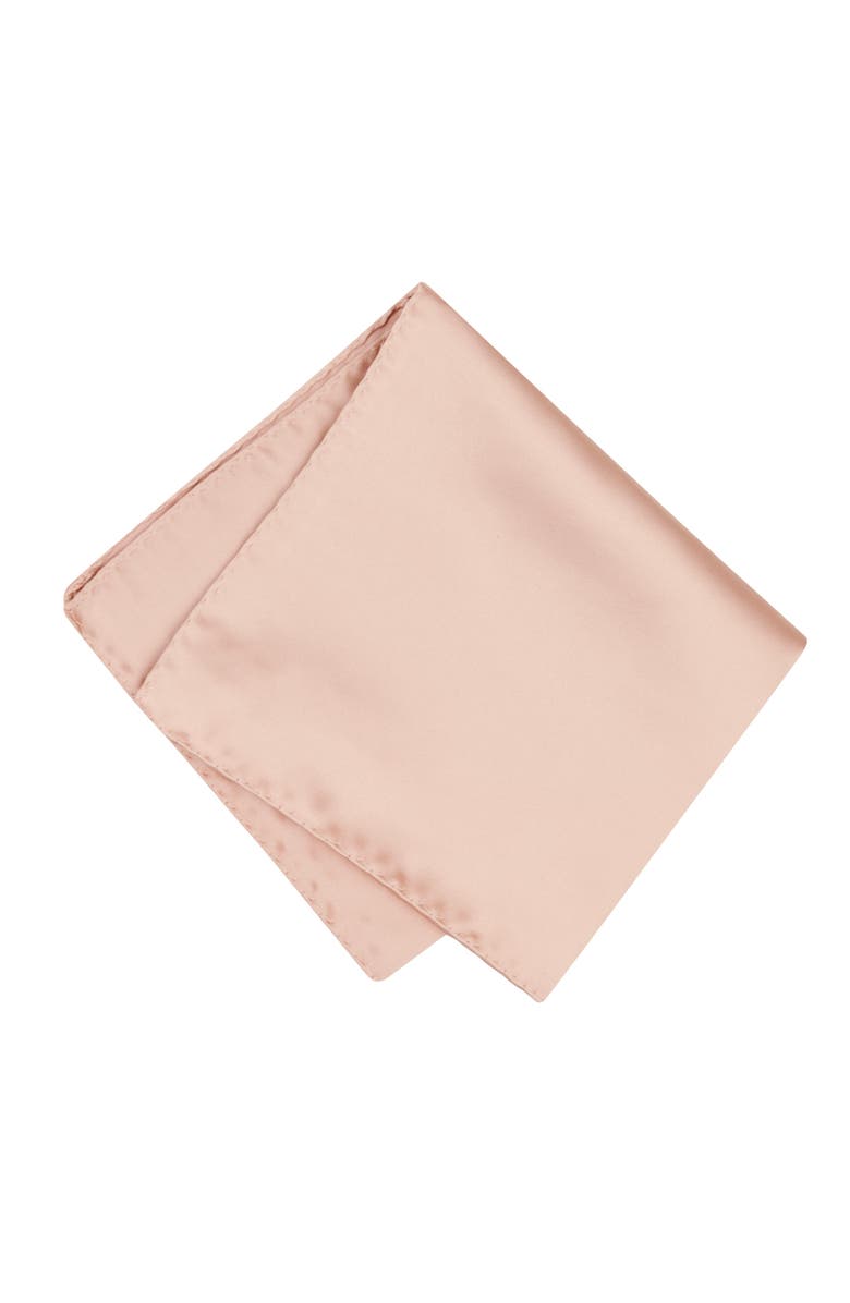Brooklyn Brigade Men's Solid Satin Pocket Square, Main, color, Pale Blush