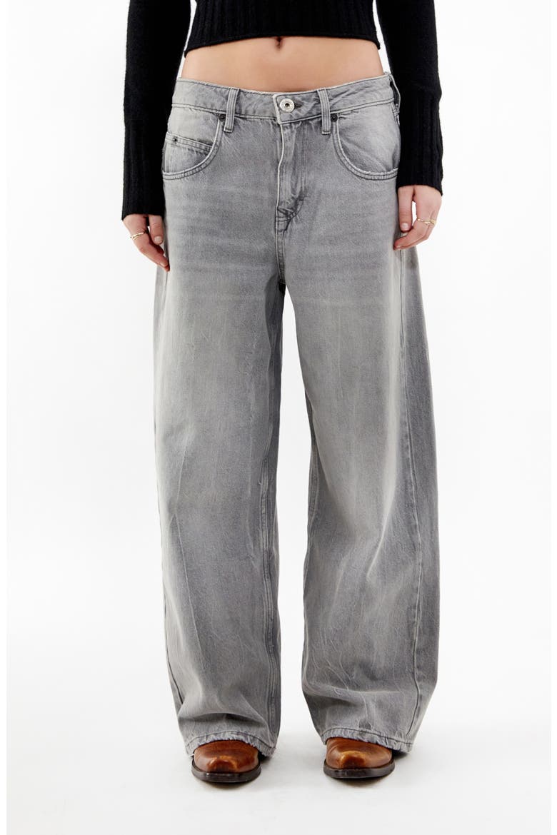 Jaya Baggy Low Rise Wide Leg Jeans, Main, color, GREY DENIM
