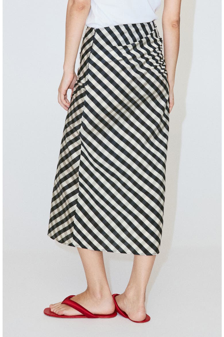 Gingham Midi Skirt, Alternate, color, NAVY