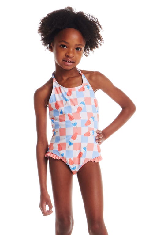 ANDY & EVAN ANDY & EVAN KIDS' BEADED HALTER ONE-PIECE SWIMSUIT