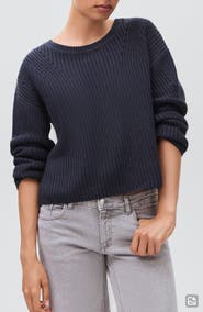 MANGO TEEN Split Back Oversize Cotton Blend Sweater