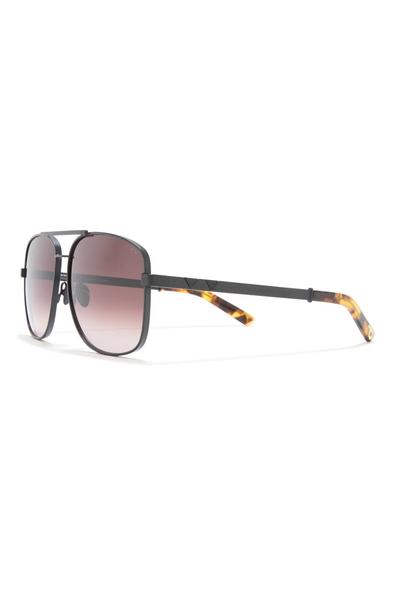 Uptown & Downtown 57.5mm Aviator Sunglasses, Alternate, color, MATTE BLACK LIGHT ROSE